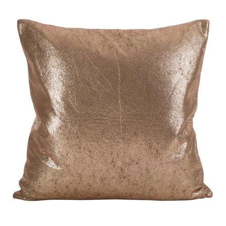 SARO LIFESTYLE SARO 1793.RS20S 20 in. Square Shimmering Metallic Design Down Filled Throw Pillow  Rose 1793.RS20S